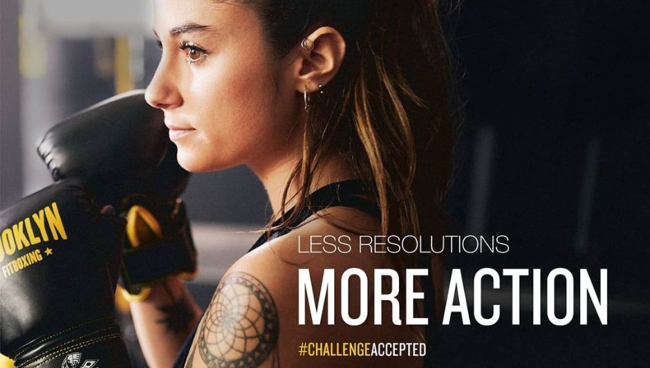 Julia siendo protagonista de campaña publicidad de Brooklyn Fitboxing